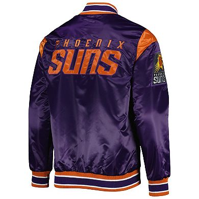Men's Starter Purple Phoenix Suns Force Play Satin Full-Snap Varsity Jacket