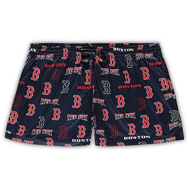 Women's Concepts Sport White/Navy Boston Red Sox Plus Size Tank Top & Shorts Sleep Set