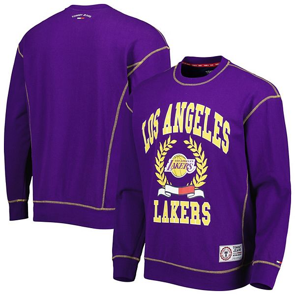 Men's Tommy Jeans Purple Los Angeles Lakers Peter French Terry Pullover ...
