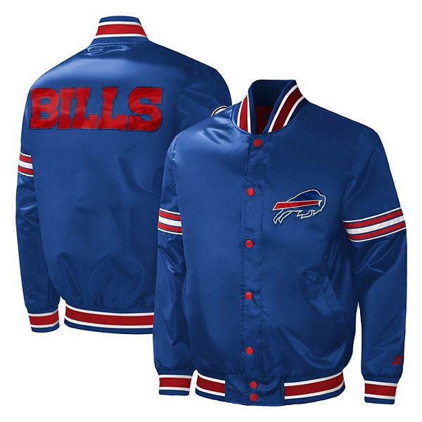 Men's Starter Royal Buffalo Bills Midfield Satin Full-Snap Varsity Jacket