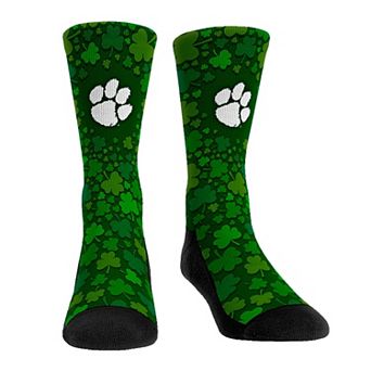 Rock Em Socks Clemson Tigers St. Patrick's Day Shamrock Crew Socks