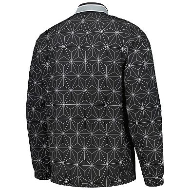 Men's Starter Black Brooklyn Nets In-Field Play Fashion Satin Full-Zip Varsity Jacket