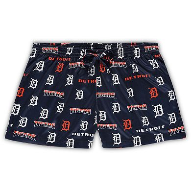 Women's Concepts Sport White/Navy Detroit Tigers Plus Size Tank Top & Shorts Sleep Set