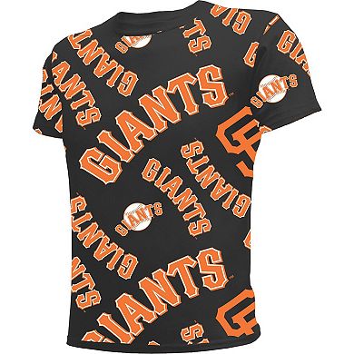 Youth Stitches Black San Francisco Giants Allover Team T-Shirt