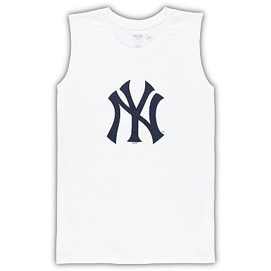 Women's Concepts Sport White/Navy New York Yankees Plus Size Tank Top & Shorts Sleep Set