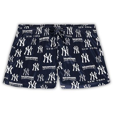 Women's Concepts Sport White/Navy New York Yankees Plus Size Tank Top & Shorts Sleep Set