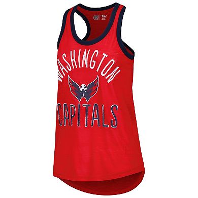 Women's G-III 4Her by Carl Banks Red Washington Capitals First Base Racerback Scoop Neck Tank Top