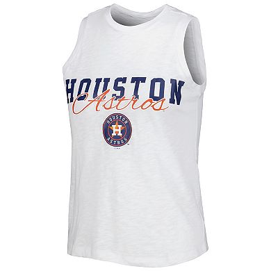 Women's Concepts Sport White Houston Astros Reel Pinstripe Tank Top & Shorts Sleep Set
