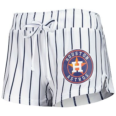 Women's Concepts Sport White Houston Astros Reel Pinstripe Tank Top & Shorts Sleep Set