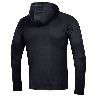 Men's Under Armour Black Maryland Terrapins School Logo Raglan Long Sleeve Hoodie Performance T-Shirt