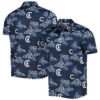 Men's Reyn Spooner Navy Chicago Cubs Cooperstown Collection Puamana Print Polo
