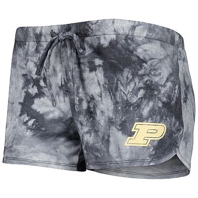 Women's Concepts Sport Charcoal Purdue Boilermakers Billboard Tie-Dye Tank Top and Shorts Sleep Set