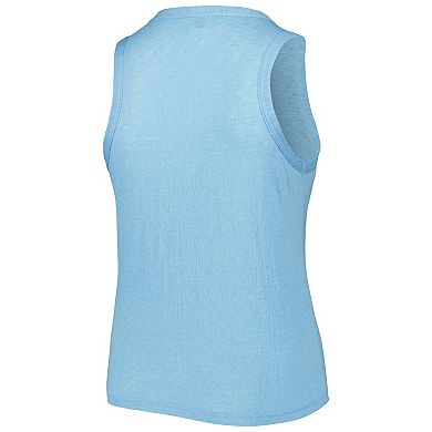 Women's Soft as a Grape Light Blue New York Mets Plus Size High Neck Tri-Blend Tank Top