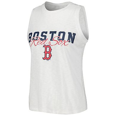 Women's Concepts Sport White Boston Red Sox Reel Pinstripe Tank Top & Shorts Sleep Set