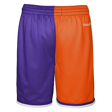 Youth Mitchell & Ness Orange/Purple Phoenix Suns Hardwood Classics Big Face 5.0 Shorts