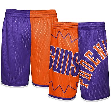 Youth Mitchell & Ness Orange/Purple Phoenix Suns Hardwood Classics Big Face 5.0 Shorts