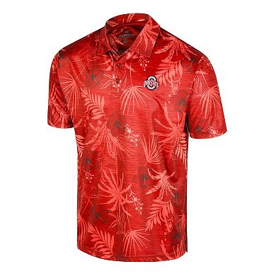 Men's Colosseum Scarlet Ohio State Buckeyes Palms Team Polo