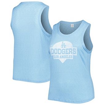 Women's Soft as a Grape Royal Los Angeles Dodgers Plus Size High Neck Tri-Blend Tank Top