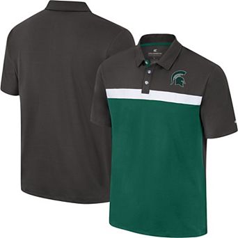Men's Colosseum Charcoal Michigan State Spartans Two Yutes Polo