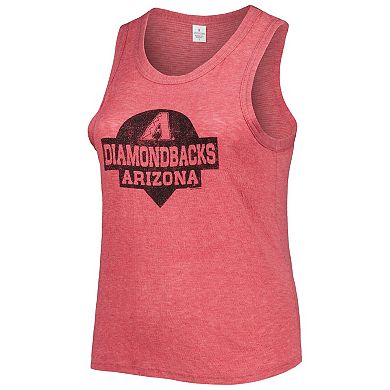 Women's Soft as a Grape Red Arizona Diamondbacks Plus Size High Neck Tri-Blend Tank Top