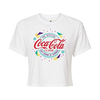Juniors' Coca-Cola 90s Cropped Tee