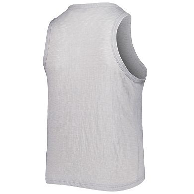 Women's Soft as a Grape Gray San Francisco Giants Plus Size High Neck Tri-Blend Tank Top