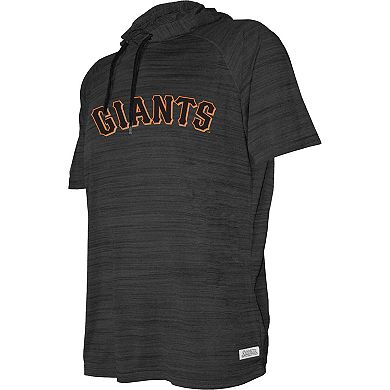 Youth Stitches Heather Black San Francisco Giants Raglan Short Sleeve Pullover Hoodie