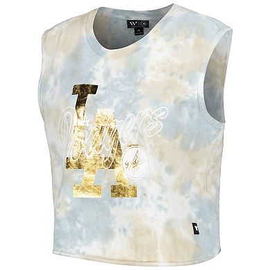 Women's The Wild Collective White Los Angeles Dodgers Washed Muscle Tank Top