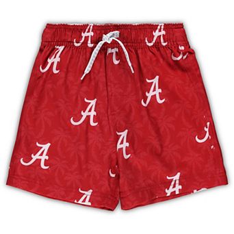 Preschool Wes & Willy Crimson Alabama Crimson Tide Palm Tree Swim Shorts