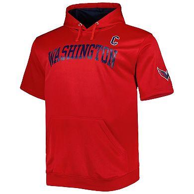 Men's Fanatics Branded Alexander Ovechkin Red Washington Capitals Big & Tall Captain Patch Name & Number Pullover Hoodie