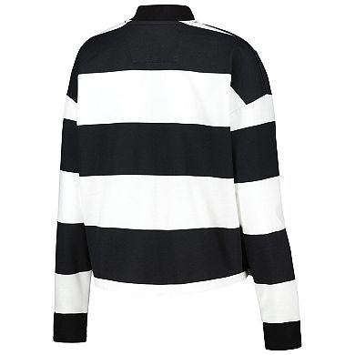 Women's Antigua  White Portland Timbers Radical Rugby Stripe Long Sleeve T-Shirt