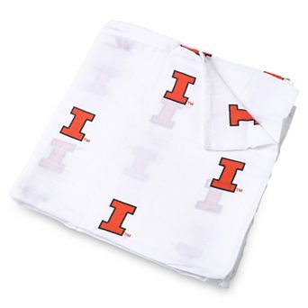 Infant White Illinois Fighting Illini 47'' x 47'' Muslin Swaddle Blanket