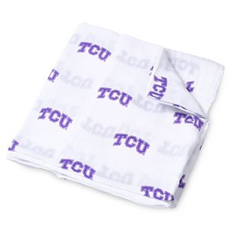 Infant White TCU Horned Frogs 47'' x 47'' Muslin Swaddle Blanket
