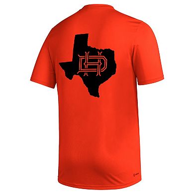 Men's adidas Orange Houston Dynamo FC Team Jersey Hook AEROREADY T-Shirt