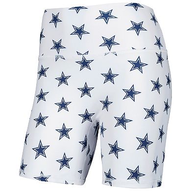 Women's White Dallas Cowboys Allover Print Biker Shorts