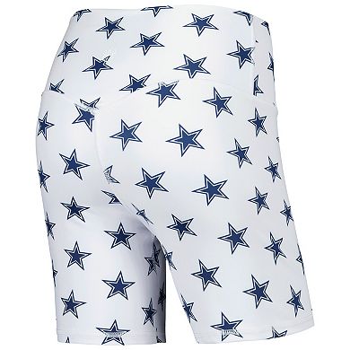 Women's White Dallas Cowboys Allover Print Biker Shorts