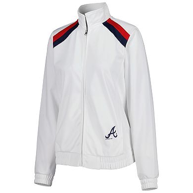 Women's G-III 4Her by Carl Banks White Atlanta Braves Red Flag Full-Zip Track Jacket