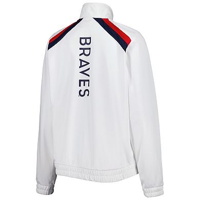 Women's G-III 4Her by Carl Banks White Atlanta Braves Red Flag Full-Zip Track Jacket