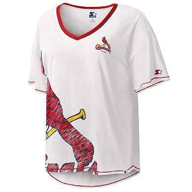 Women's Starter White St. Louis Cardinals Perfect Game V-Neck T-Shirt