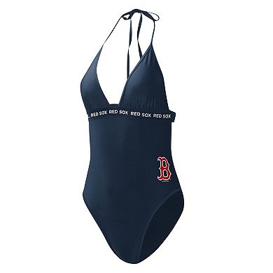 Women's G-III 4Her by Carl Banks Navy Boston Red Sox Full Count One-Piece Swimsuit