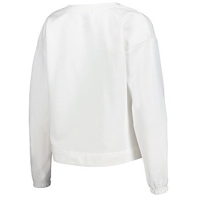 Women's Concepts Sport  White Portland Timbers Sunray Notch Neck Long Sleeve T-Shirt