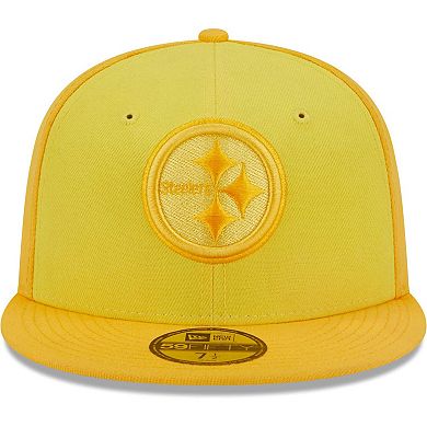 Men's New Era Gold Pittsburgh Steelers Tri-Tone 59FIFTY Fitted Hat