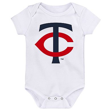 Newborn & Infant Navy/Red/White Minnesota Twins Minor League Player Three-Pack Bodysuit Set
