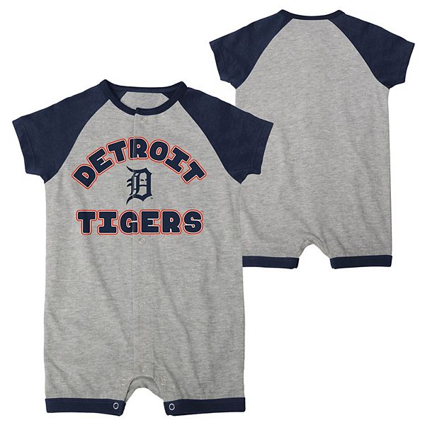 Newborn & Infant Heather Gray Detroit Tigers Extra Base Hit Raglan Full ...