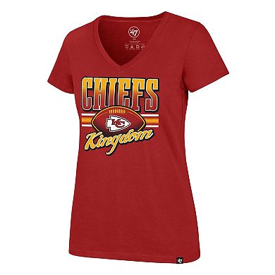 Women's '47 Red Kansas City Chiefs Team Regional Ultra Rival V-Neck T-Shirt