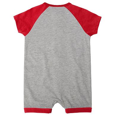 Infant  Heather Gray St. Louis Cardinals Extra Base Hit Raglan Full-Snap Romper