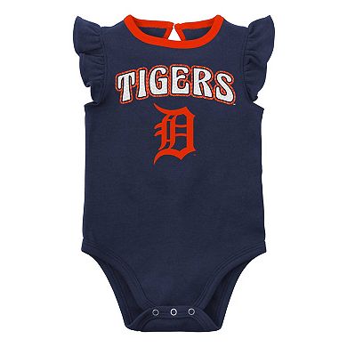 Infant Navy/Heather Gray Detroit Tigers Little Fan Two-Pack Bodysuit Set