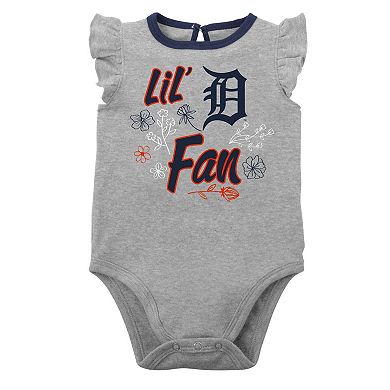Infant Navy/Heather Gray Detroit Tigers Little Fan Two-Pack Bodysuit Set