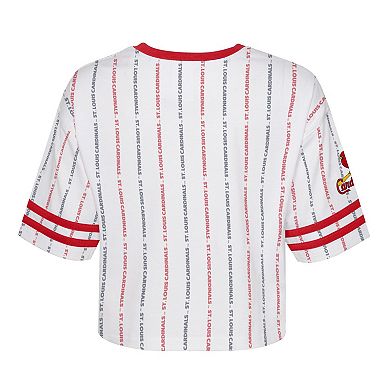 Girls Youth White St. Louis Cardinals Ball Striped T-Shirt