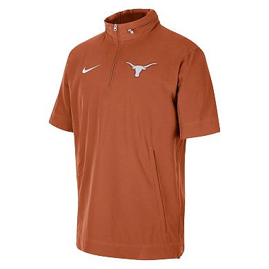 Men's Nike Texas Orange Texas Longhorns Coaches Half-Zip Short Sleeve Jacket